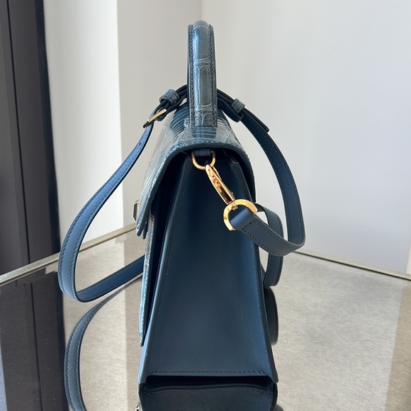 Krenoir Kandie Medium Bag in Arctic Shine Handbag Purse Crossbody Alligator - Picture 11 of 14